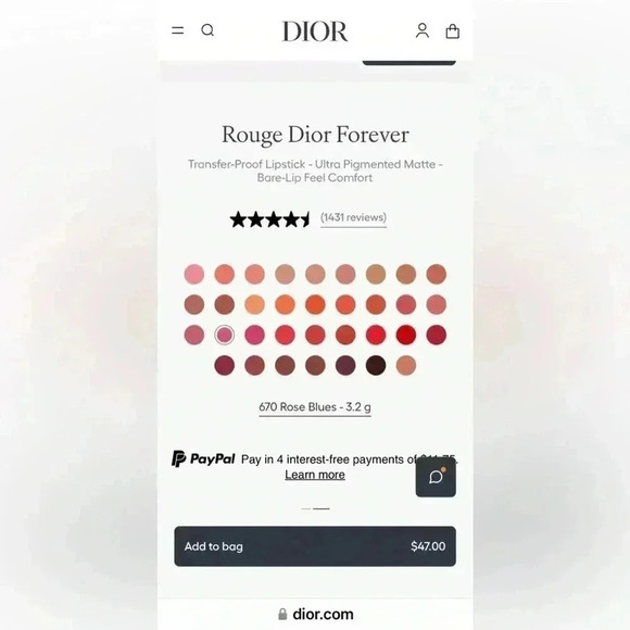 NEW Dior Rouge Dior Forever Transfer-Proof Lipstick-670 - Picture 5 of 7